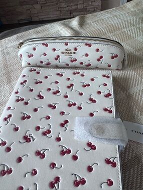 NEW Coach Cherry Print Notebook/Pencil Case Collection - sold as Set Only!